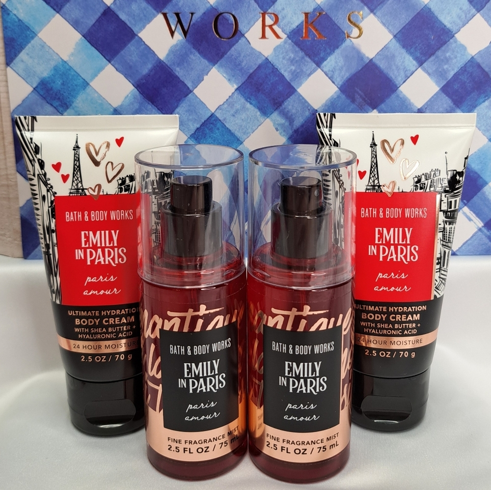 BATH & BODY WORKS 'EMILY IN PARIS' 'PARIS AMOÙR' BODY CARE 4-PIECE TRAVEL SET